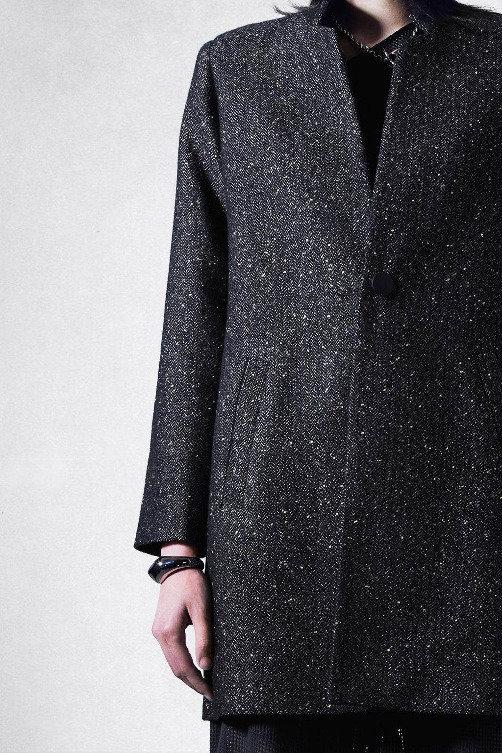 Speckled Herringbone Coat