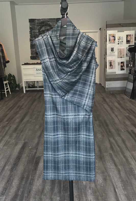 Asymmetrical Plaid Charcoal Dress