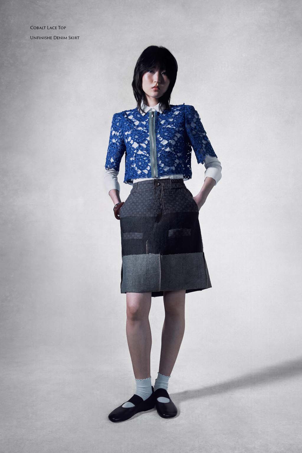 Unfinished Denim Skirt