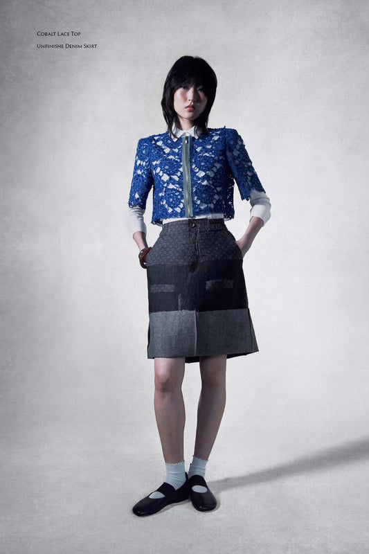 Unfinished Denim Skirt