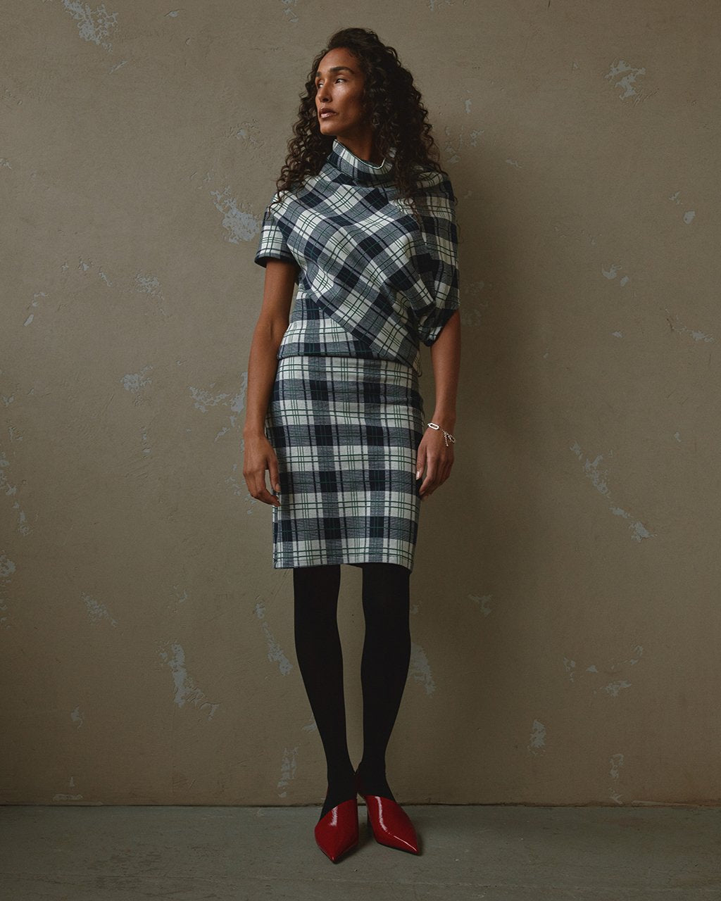 Plaid Asymmetrical Dress