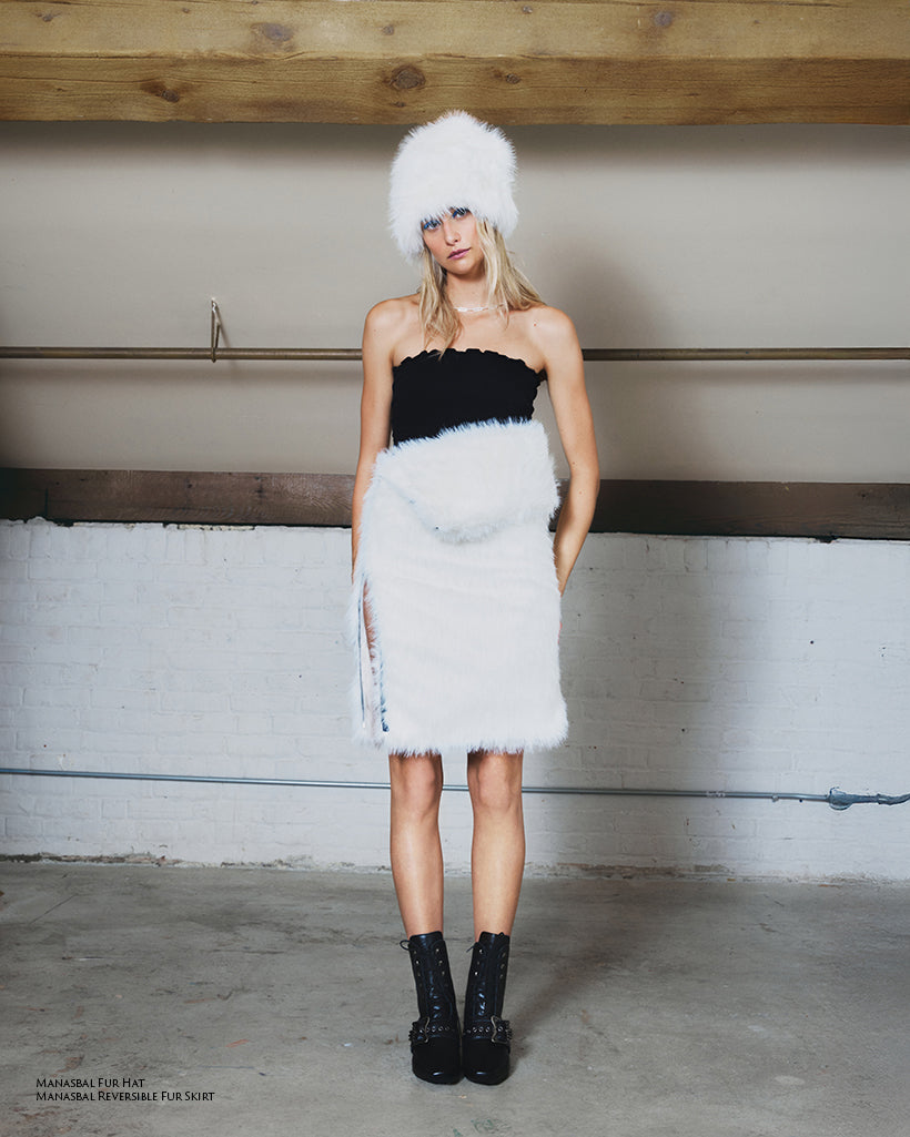 Manasbal Reversible Fur Skirt