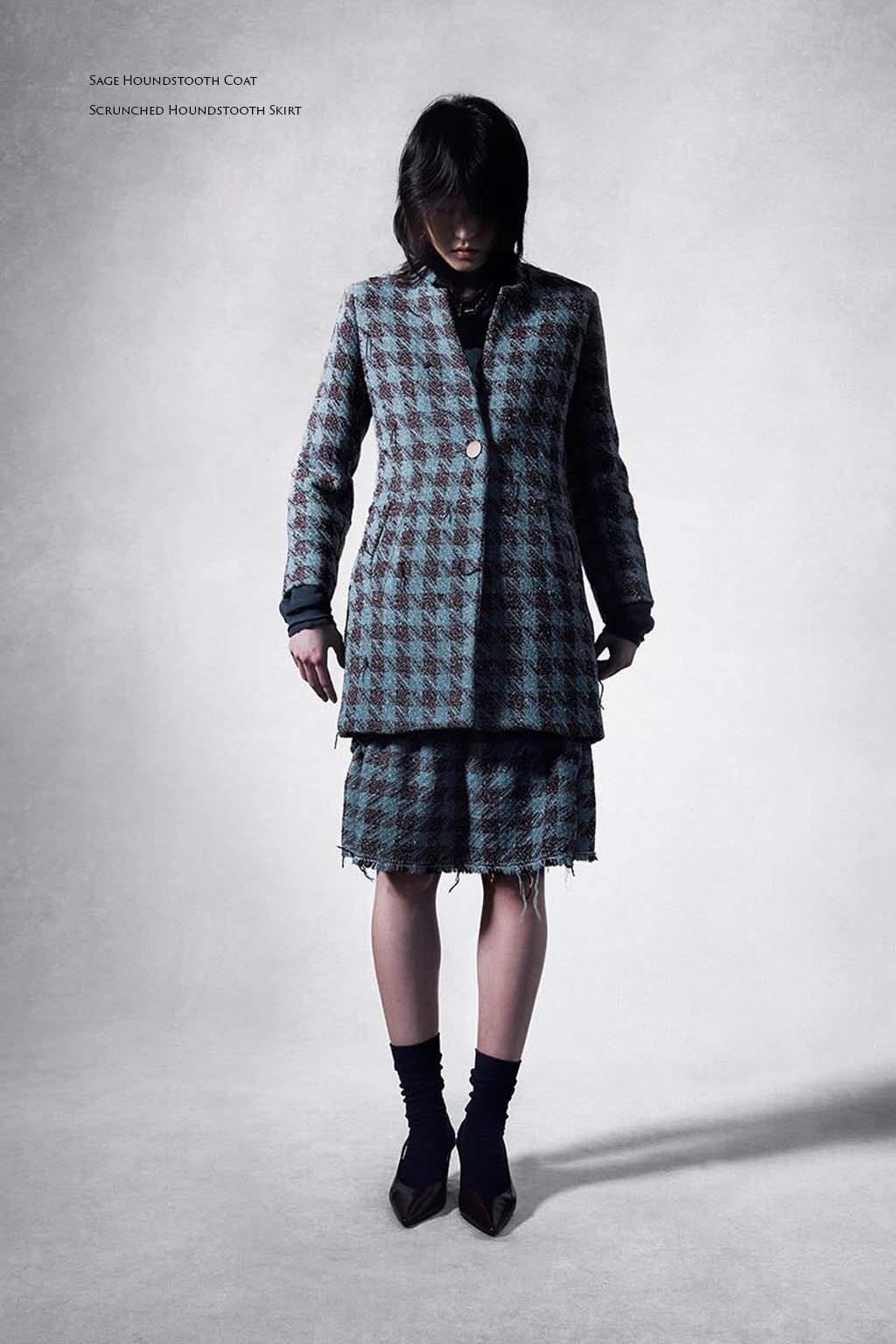Sage Houndstooth Coat