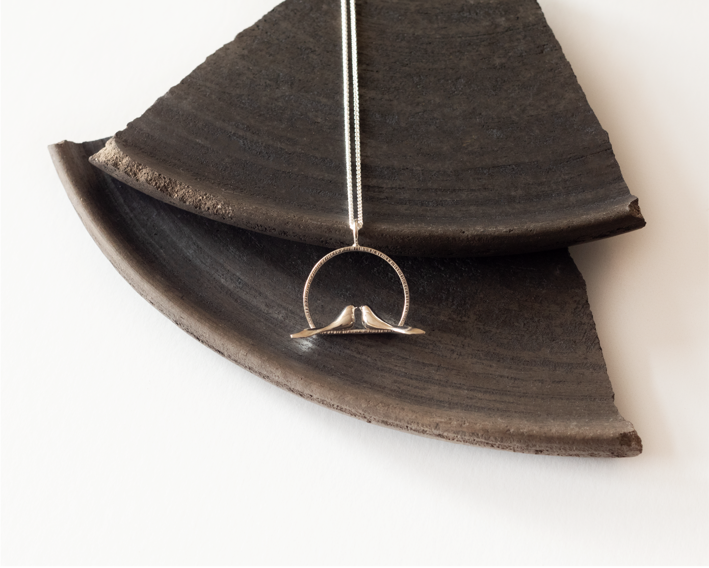 Sterling Silver Two Birds Necklace