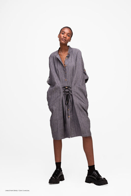 Striped Linen Coat/Dress