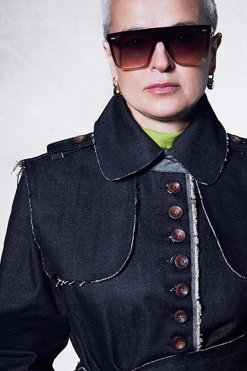 Unfinished Denim Trench
