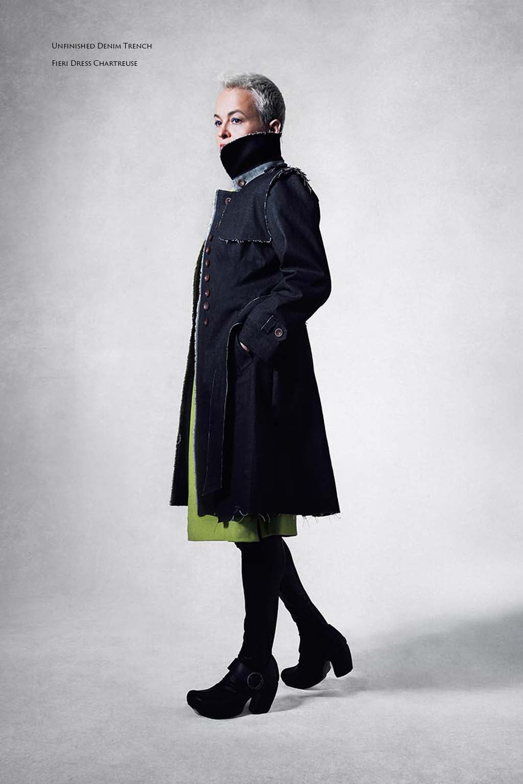 Unfinished Denim Trench