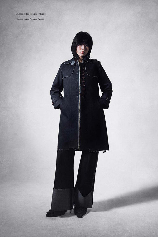 Unfinished Denim Trench