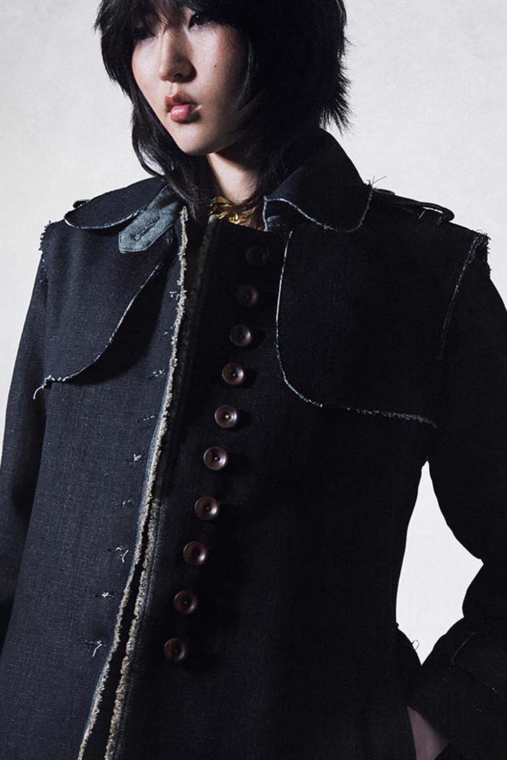 Unfinished Denim Trench