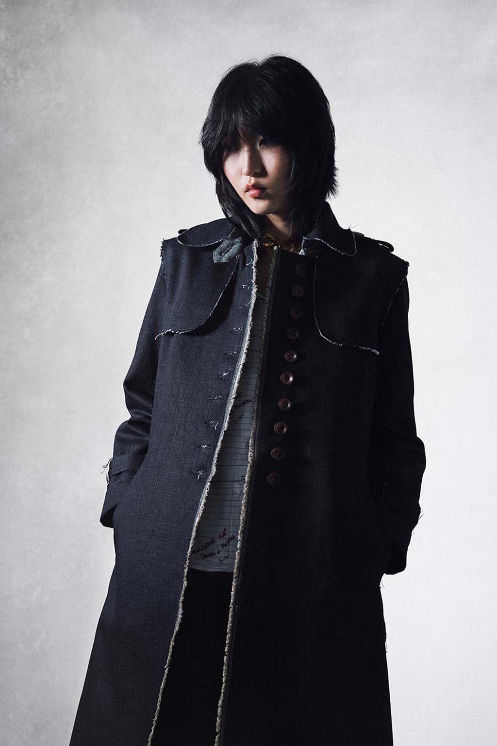 Unfinished Denim Trench