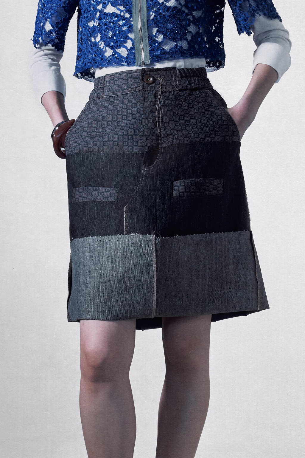 Unfinished Denim Skirt